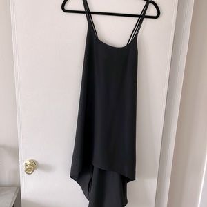 Black high low slip dress